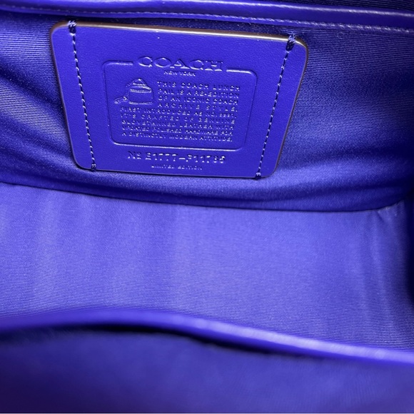 LUNCH BOX CROSSBODY PURSE BAG  IN RETRO SMOOTH PURPLE VIOLET CALF LEATHER - Picture 7 of 9